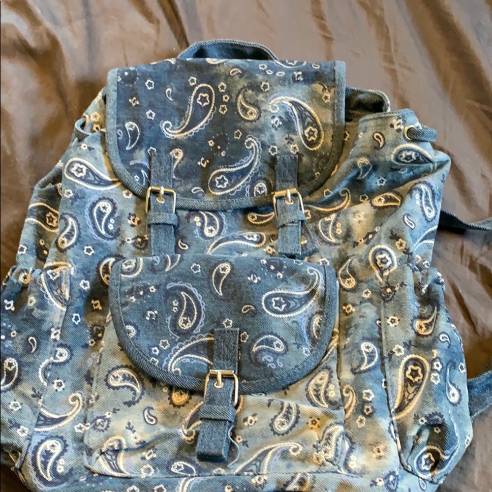 Blue Paisley Bookbag